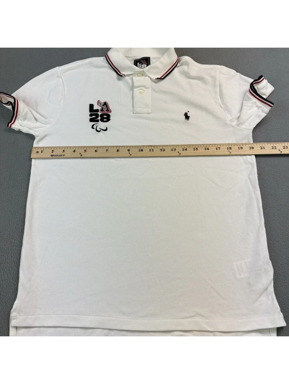 Polo Ralph Lauren LA Olympics 2028 Polo Shirt Size Medium White